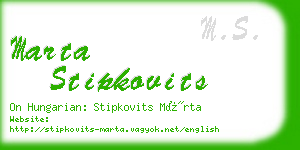 marta stipkovits business card